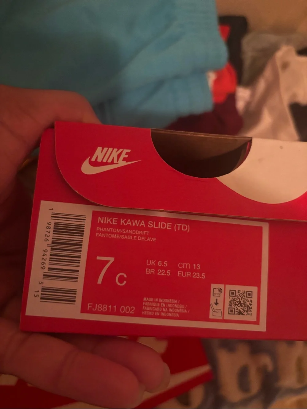 Nike Blue and White Kids Slide Sandals